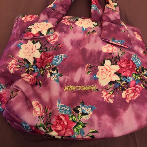 Betsey Johnson Pillow Talk Purple Multicolored Floral Oversized Tote NWT - Picture 10 of 12